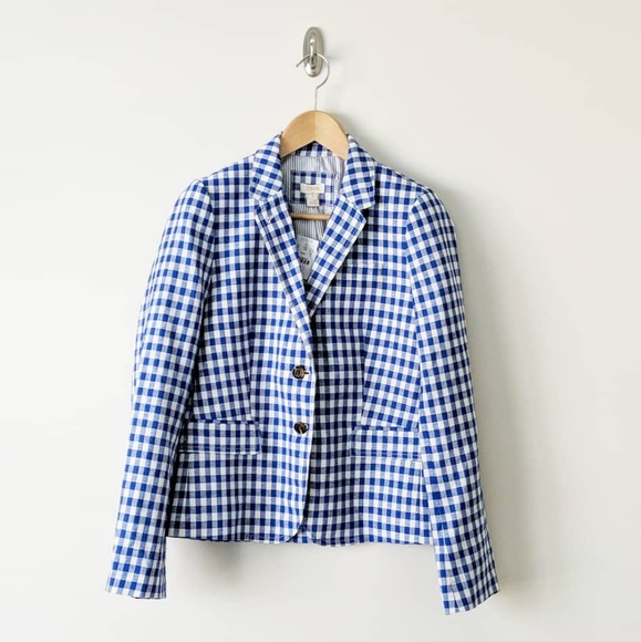 J. Crew Factory Jackets & Blazers - [New] J. Crew Factory Checked Blue Blazer